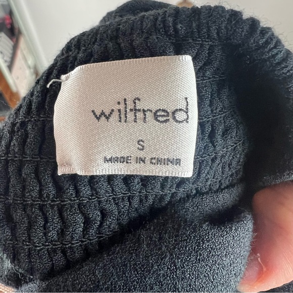 Aritzia Wilfred Black Babydoll Dress Puff Sleeves Size S - Picture 3 of 4